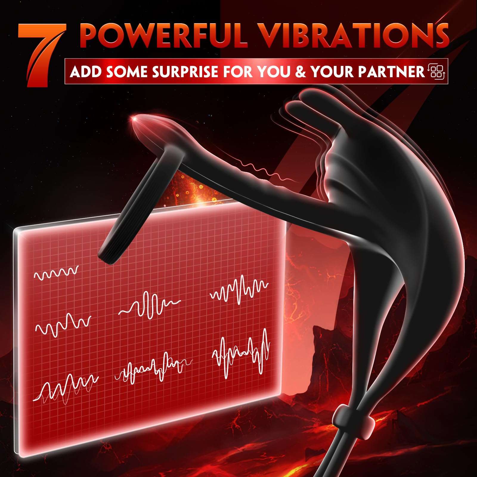 EdenSexToy -Bunny RIng Vibrating Cock Ring with 2 Penis Ring Penis Sleeve Mens Sex Toys