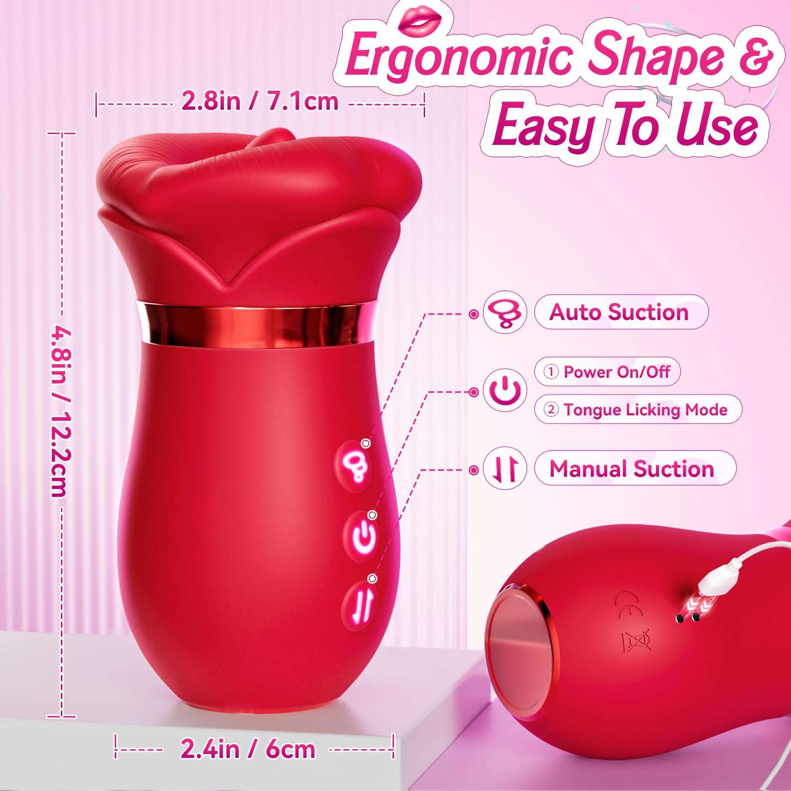 EdenSexToy - 4IN1 Mouth Sucking Vibrator Rose Sex Toy
