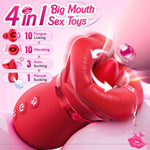 EdenSexToy - 4IN1 Mouth Sucking Vibrator Rose Sex Toy