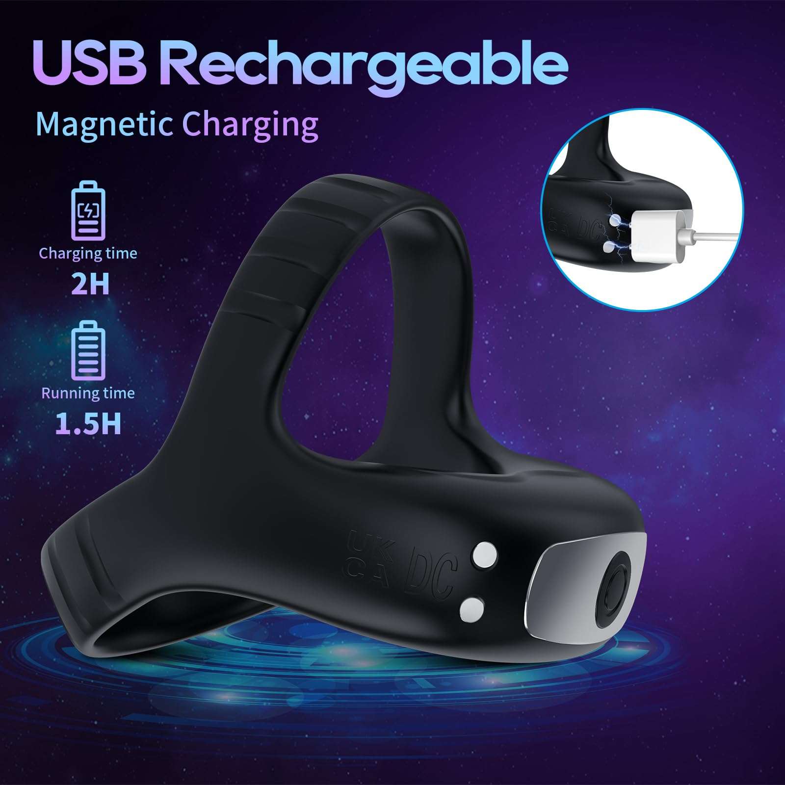 EdenSexToy - Vibrating Cock Ring with APP, Triangular Penis Ring with 10 Vibration Modes