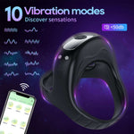 EdenSexToy - Vibrating Cock Ring with APP, Triangular Penis Ring with 10 Vibration Modes
