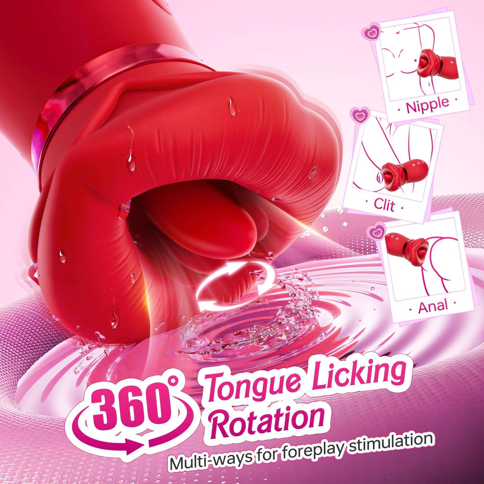 EdenSexToy - 4IN1 Mouth Sucking Vibrator Rose Sex Toy