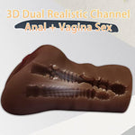 Male Masturbator 650G - Realistic Pocket Pussy with Clitoral and Anal Channels - Sexdoll.Sex