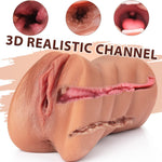 3-in-1 Realistic Pocket Pussy Male Masturbator - Lifelike Face Sex Doll - Sexdoll.Sex