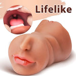 3-in-1 Realistic Pocket Pussy Male Masturbator - Lifelike Face Sex Doll - Sexdoll.Sex