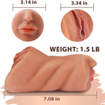 3-in-1 Realistic Pocket Pussy Male Masturbator - Lifelike Face Sex Doll - Sexdoll.Sex