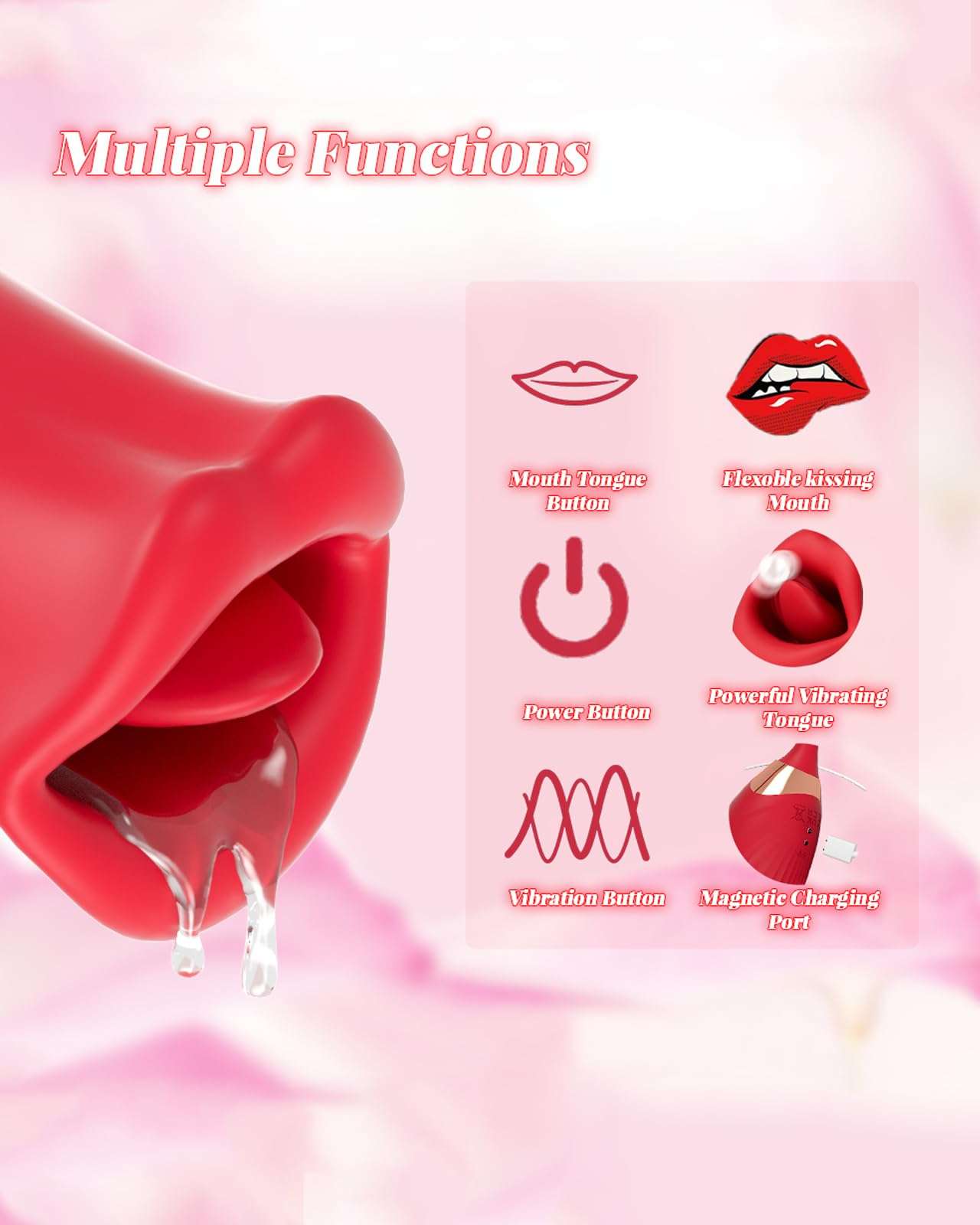 EdenSexToy -Rose Muncher Powerful Sucking Vibrator Dildo Women's Tongue Licking