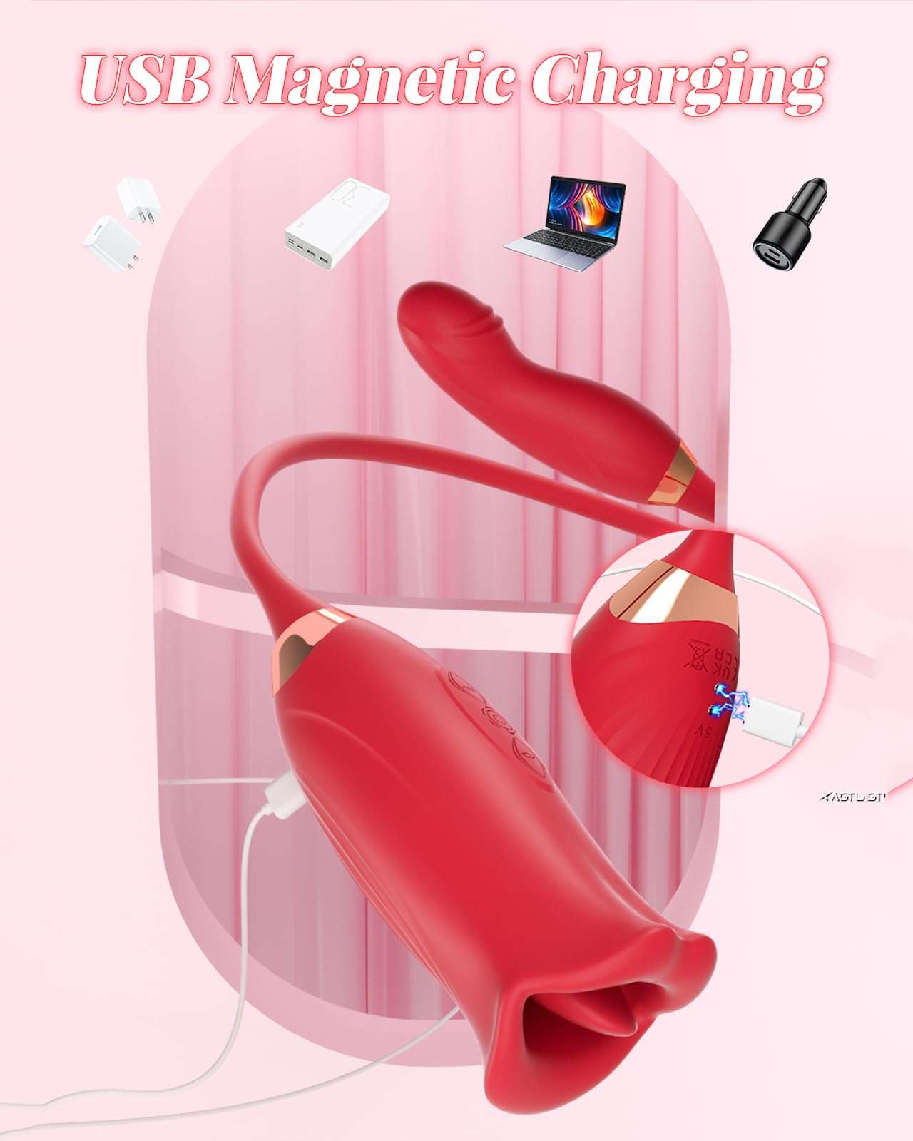 EdenSexToy -Rose Muncher Powerful Sucking Vibrator Dildo Women's Tongue Licking