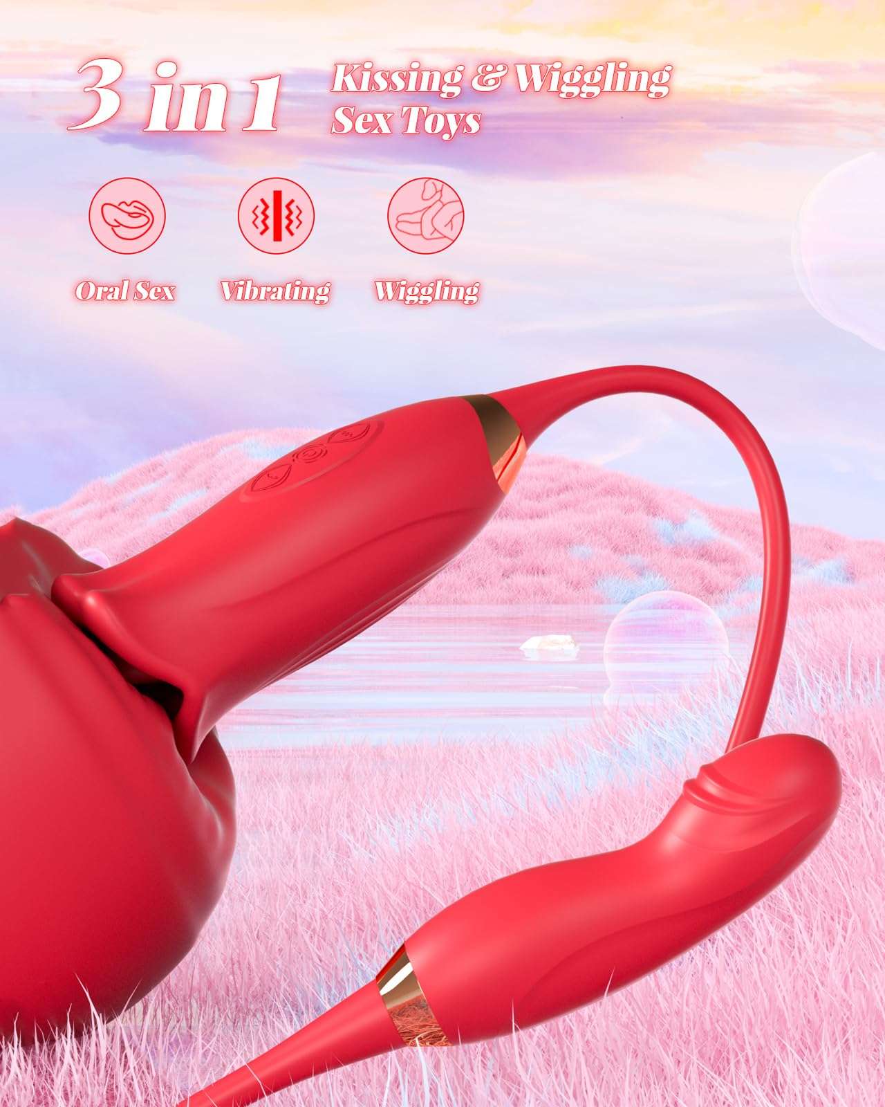 EdenSexToy -Rose Muncher Powerful Sucking Vibrator Dildo Women's Tongue Licking