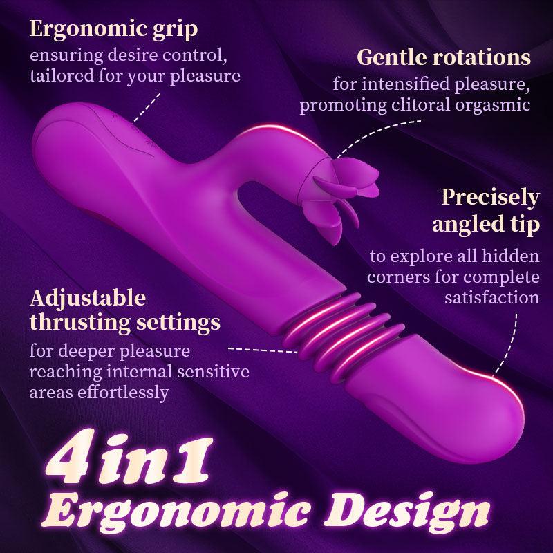 Aiya - 7 Rotating 3 Vibration Telescopic Heating Vibrator for Clitoral and G-spot Stimulation - Sexdoll.Sex