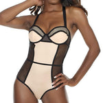 Barely There Nude & Black Color Block Teddy - Sexdoll.Sex