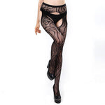 Diamond Cut Black Gartered Stockings - One Size Fits Most - Sexdoll.Sex