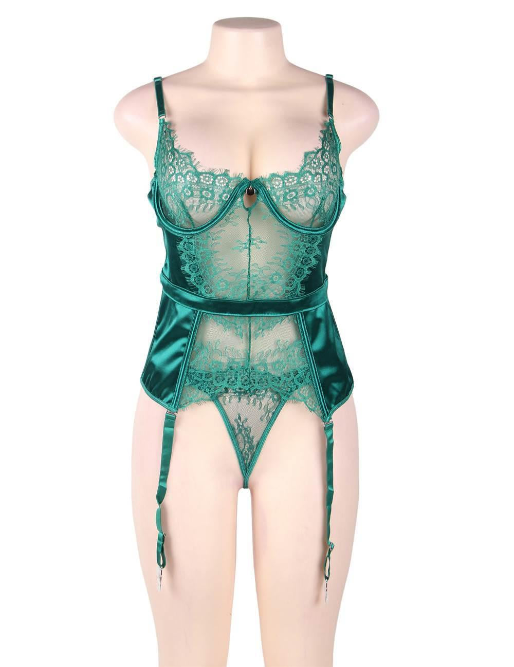 Emerald Lace Corset - Two Sizes Available - Sexdoll.Sex