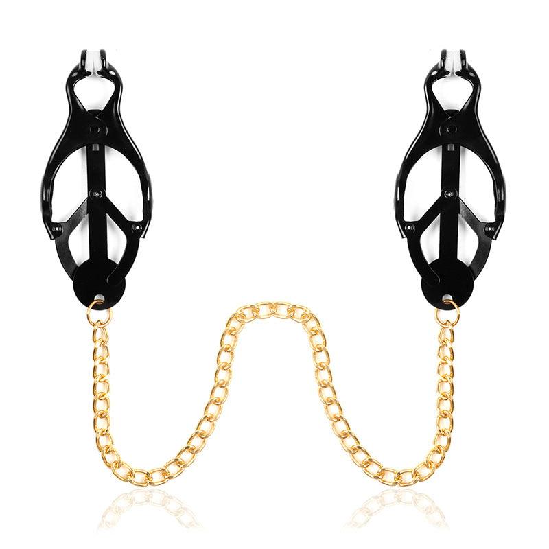 Extreme Pinch Chained Metal Clover Nipple Clamps - INTENSE Nipple Play - Sexdoll.Sex