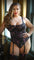 Flirty Autumn Floral Burnout Bustier & Panty Set - Sexdoll.Sex