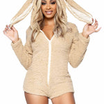 Leg Avenue Cuddle Bunny Ultra Soft Zip Up Teddy Romper - Three Sizes Available! - Sexdoll.Sex