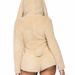 Leg Avenue Cuddle Bunny Ultra Soft Zip Up Teddy Romper - Three Sizes Available! - Sexdoll.Sex
