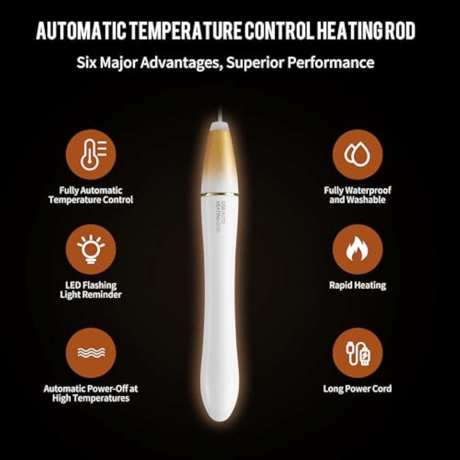 NUHUi AUTO Heater Stick Warmer | USB Hands Warmer with LED Indicator | Fast Heating Stick 38℃ Control | Portable & Waterproof - Sexdoll.Sex