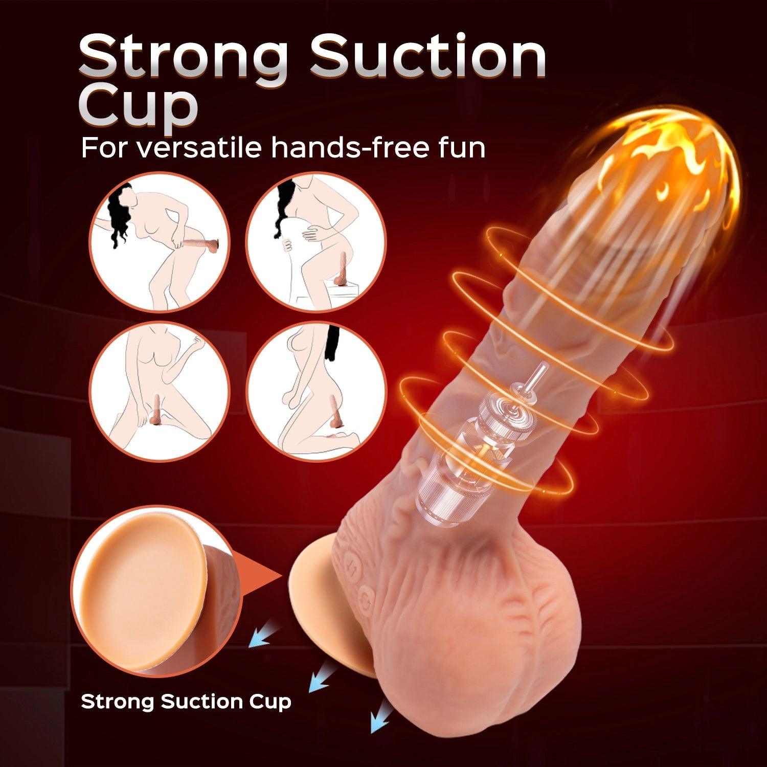 Owen - 8 Inch Remote Control Thrusting Realistic Dildo with Rotating Beads - Sexdoll.Sex