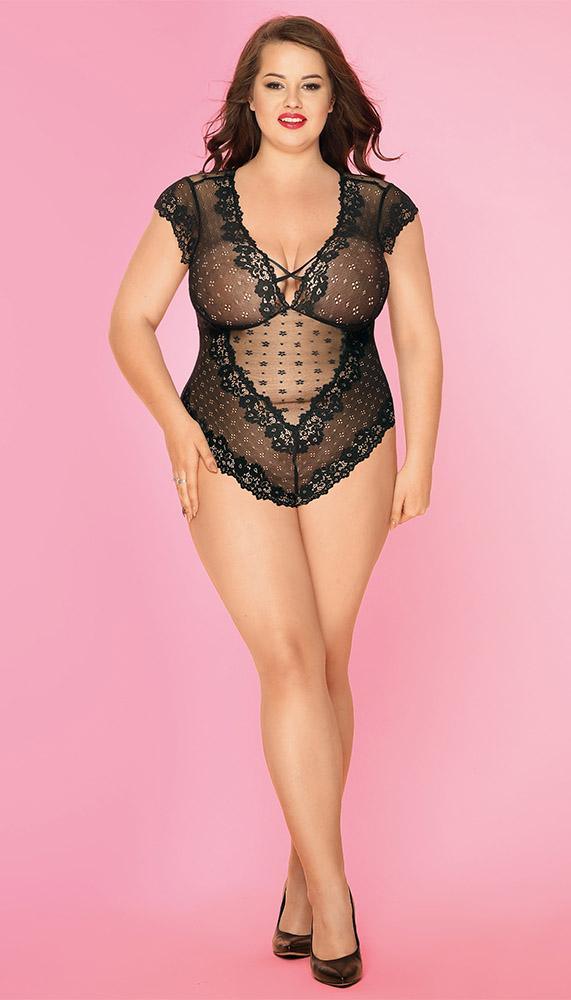 Plus Size Sheer Bedroom Romper - Sexdoll.Sex