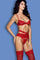 Red Lace Bra & Garter Set - Three Sizes Available - Sexdoll.Sex