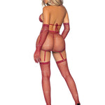 Rhinestone Fishnet 5-Piece Lingerie Set - Multiple Colors Available! - Sexdoll.Sex