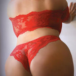 Rose & Thorn Lace Crop Top & Panty Lingerie Set - Sexdoll.Sex