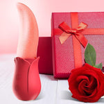 Rose Tongue Vibrator - 10 Modes Clitoral G Spot Stimulator for Women - Sexdoll.Sex