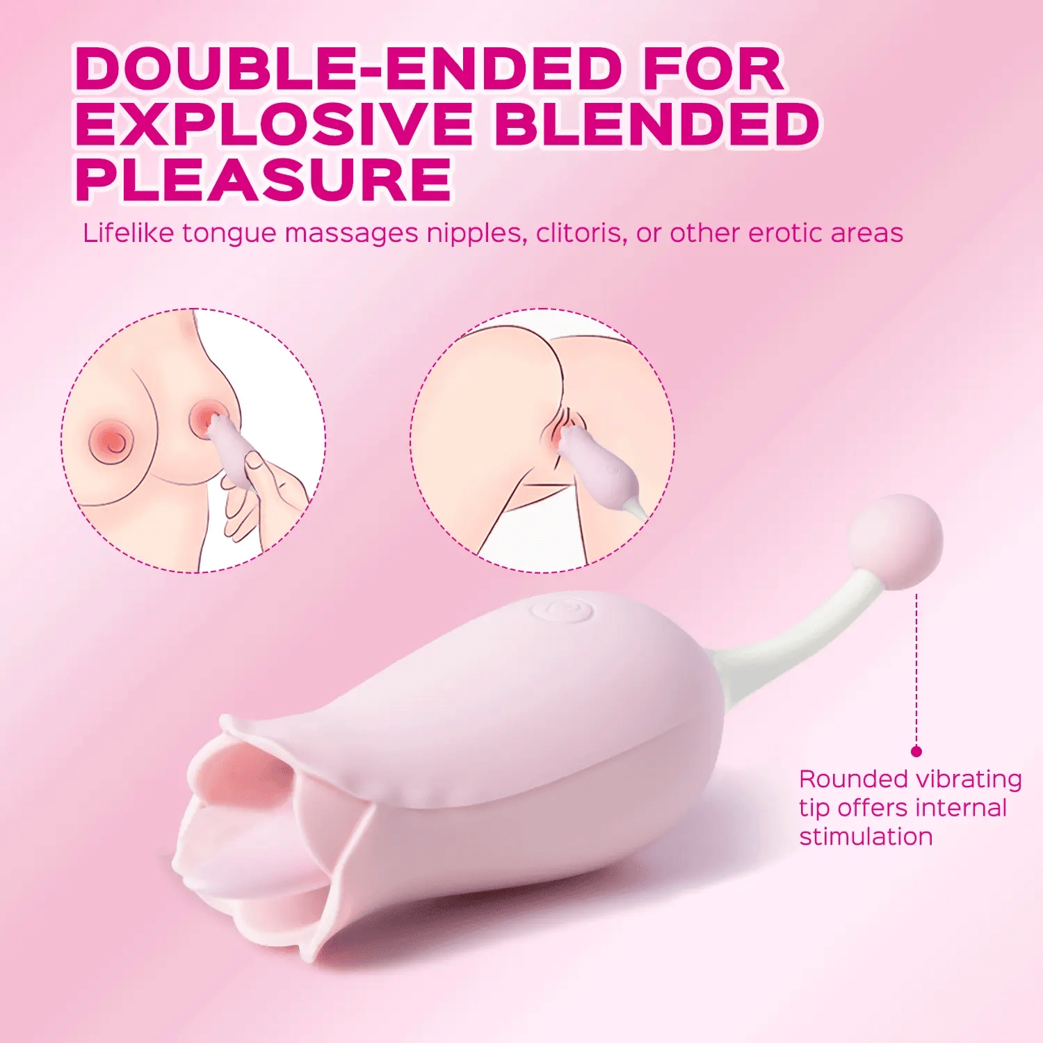 Rose Toy Clit Vibrator and Tongue Licker - Sexdoll.Sex