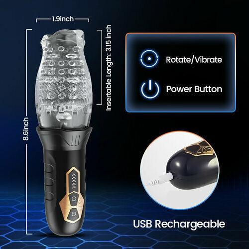 Tornado Handheld 5 Rotating 10 Vibrating Masturbation Cup - Sexdoll.Sex